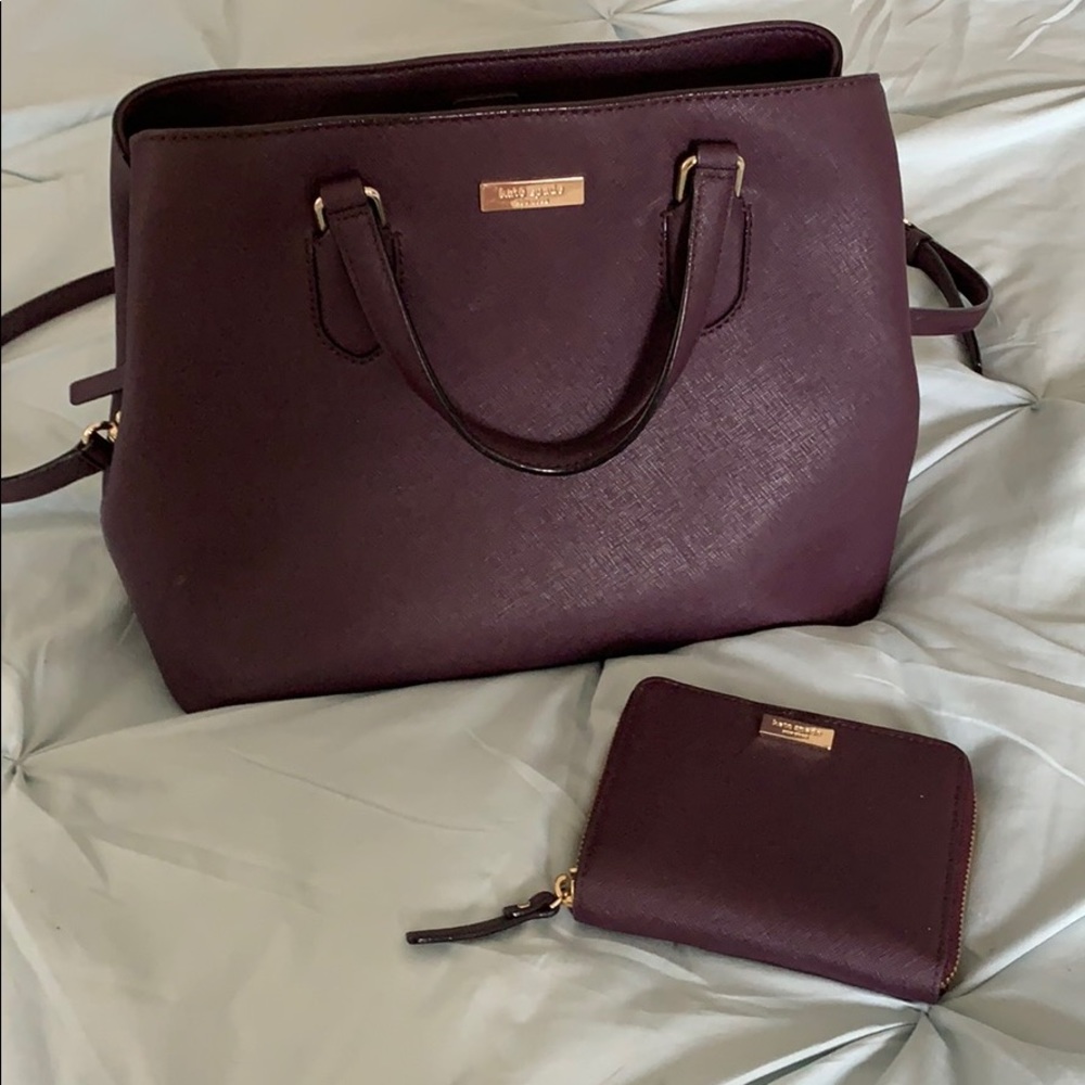 Kate Spade Plum Purple Bag with Matching Wallet
